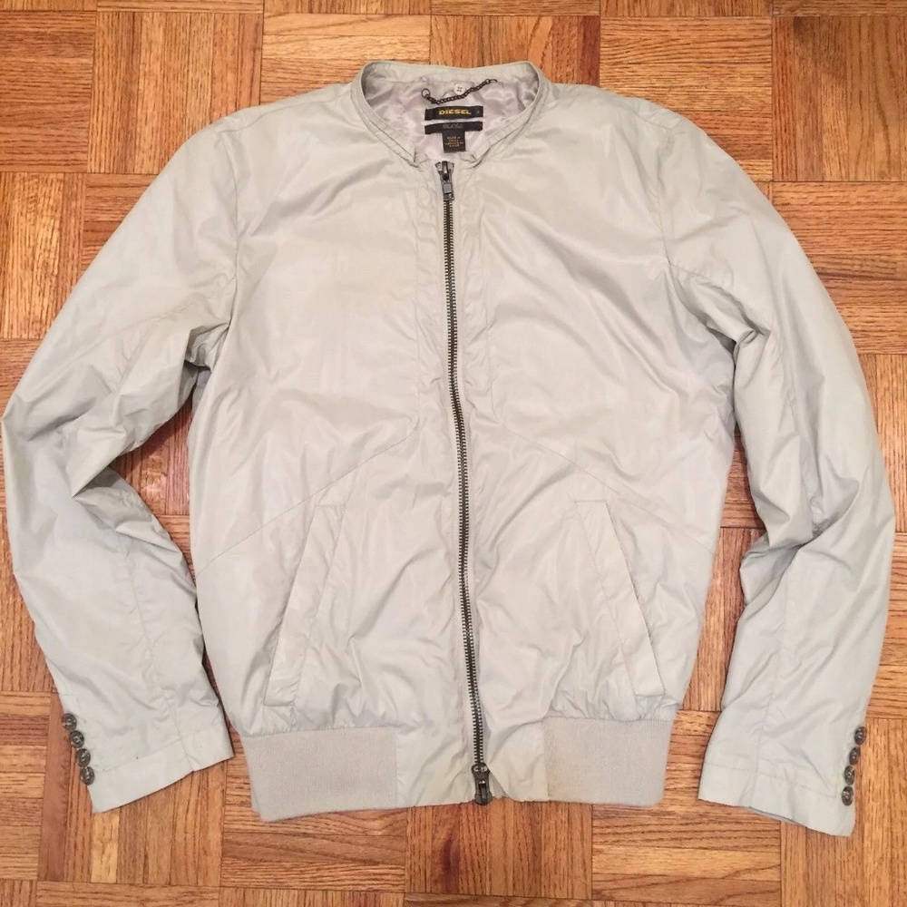 DIESEL BLACK GOLD MENS NYLON GRAY JACKET SZ S